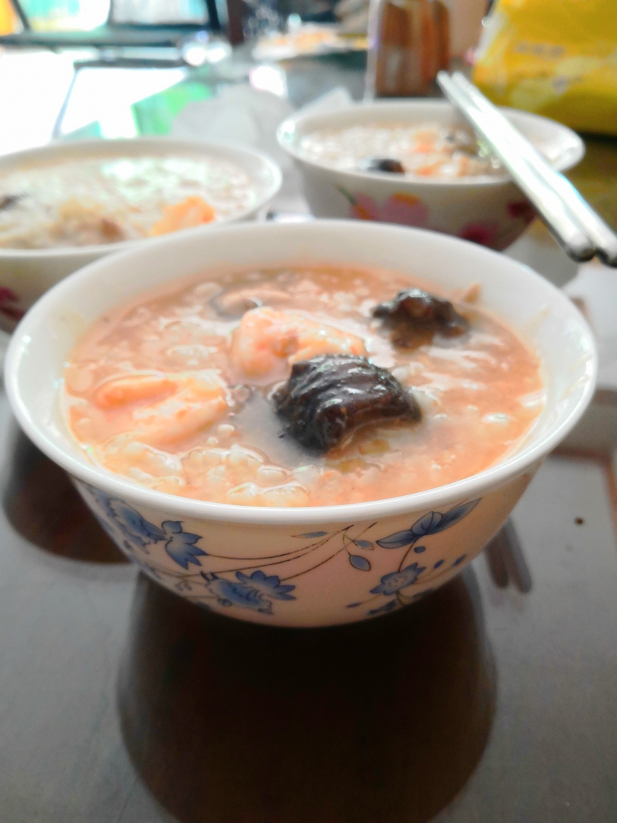 鲜虾海参干贝粥的做法