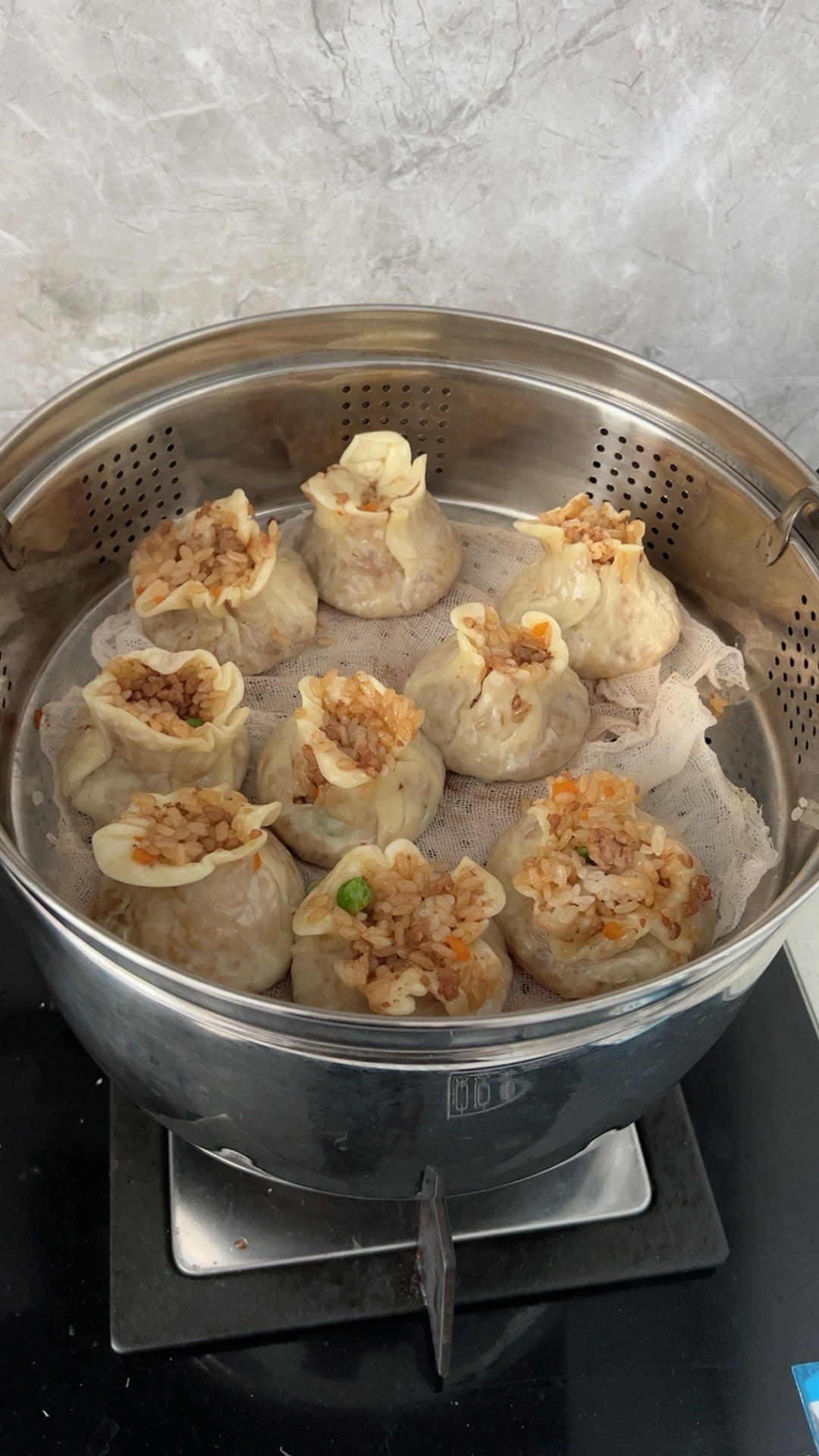 饺子皮糯米烧麦（超好吃的）