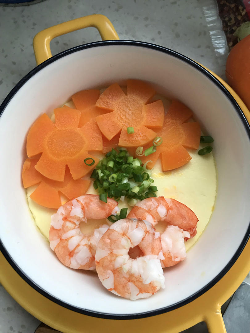 虾仁蒸水蛋 ，香滑细嫩，零失败，快手菜