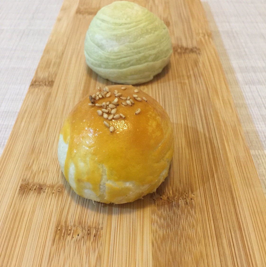 蛋黄酥~紫薯、抹茶、原味~花好月圆，中秋快乐~内附一次做六色蛋黄酥方法~