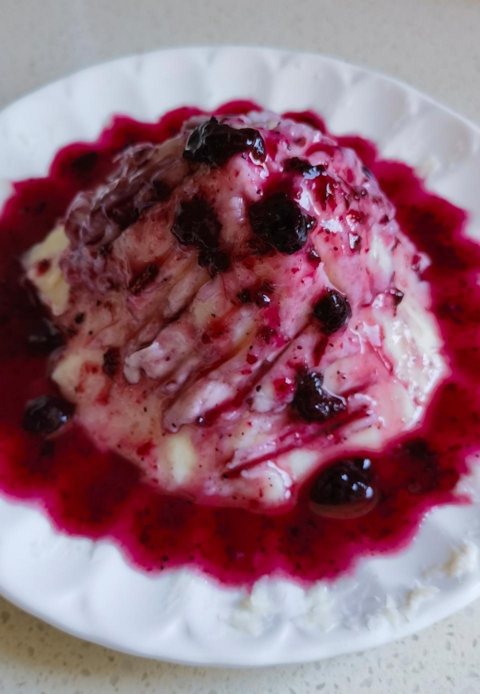 奶香蓝莓山药泥