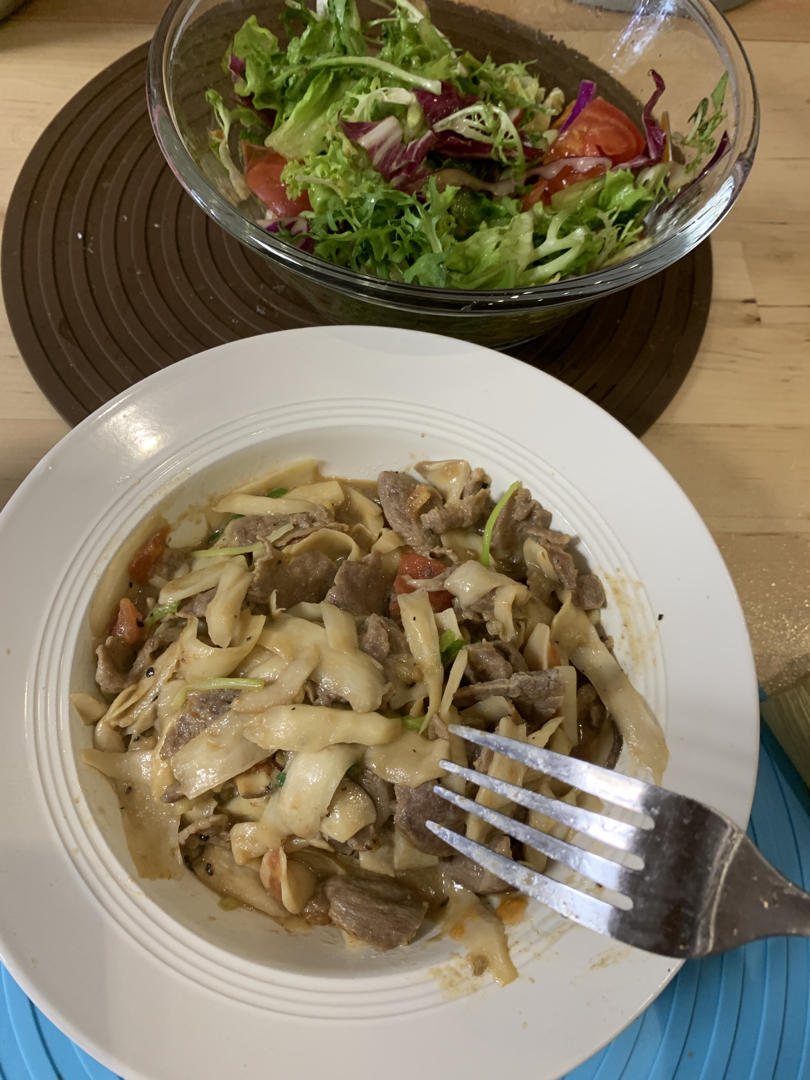 黑椒汁杏鲍菇炒牛肉