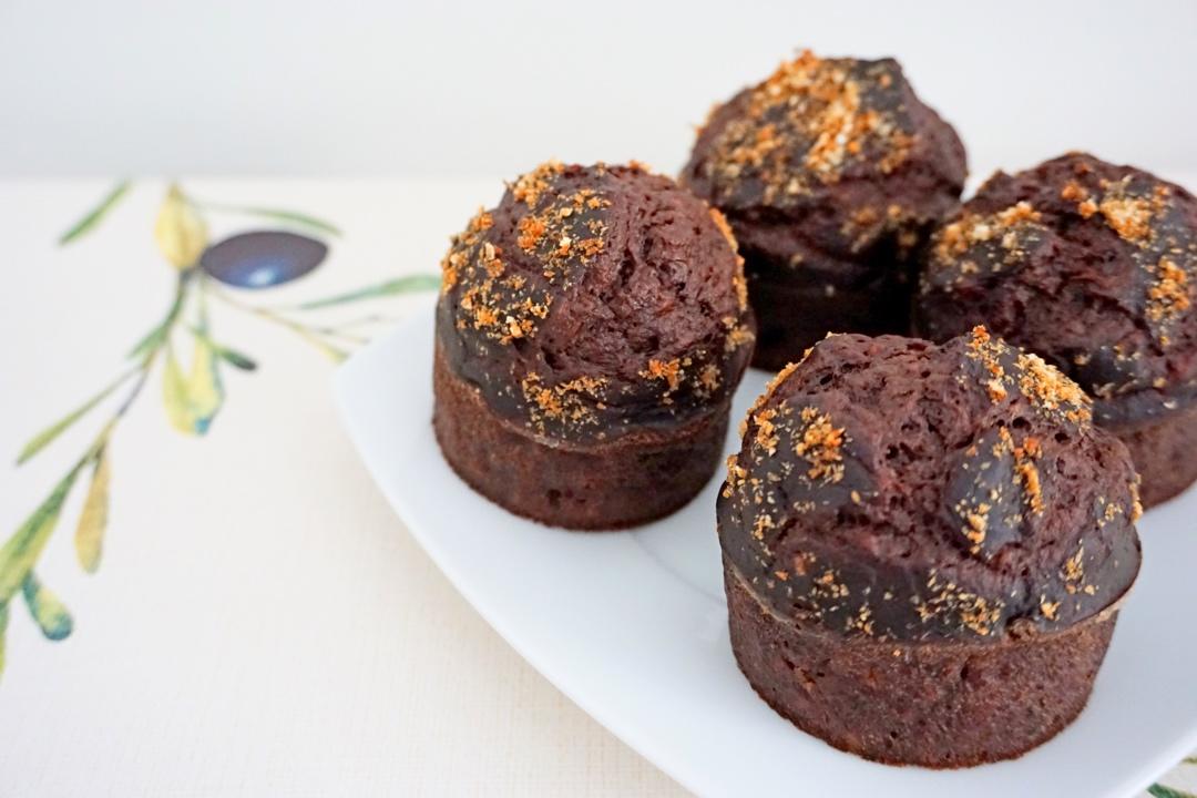 无油无糖超健康的香蕉🍌可可🍫全麦马芬蛋糕