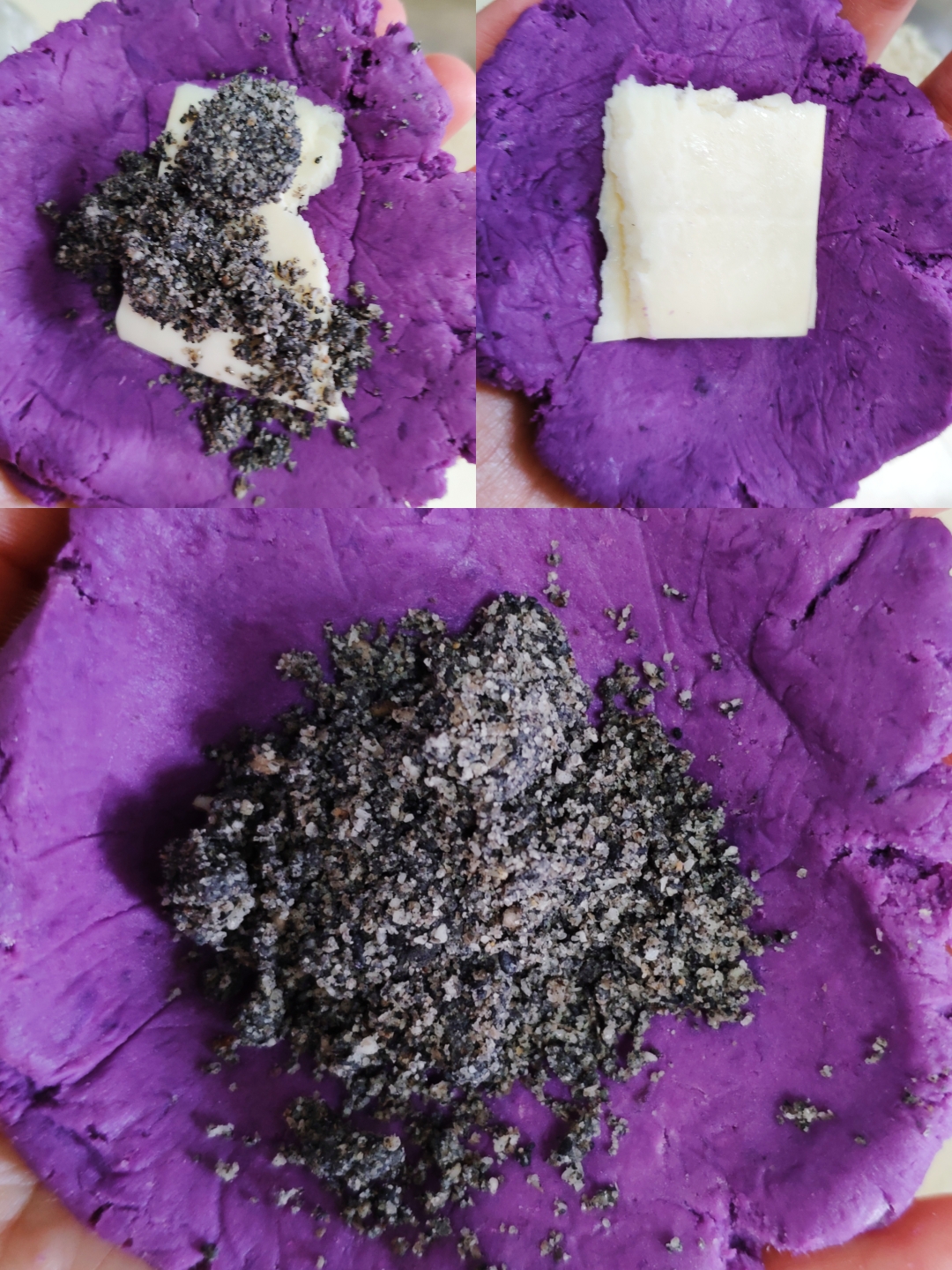 健康无糖的芝士紫薯糯米饼（烤箱版）的做法 步骤4