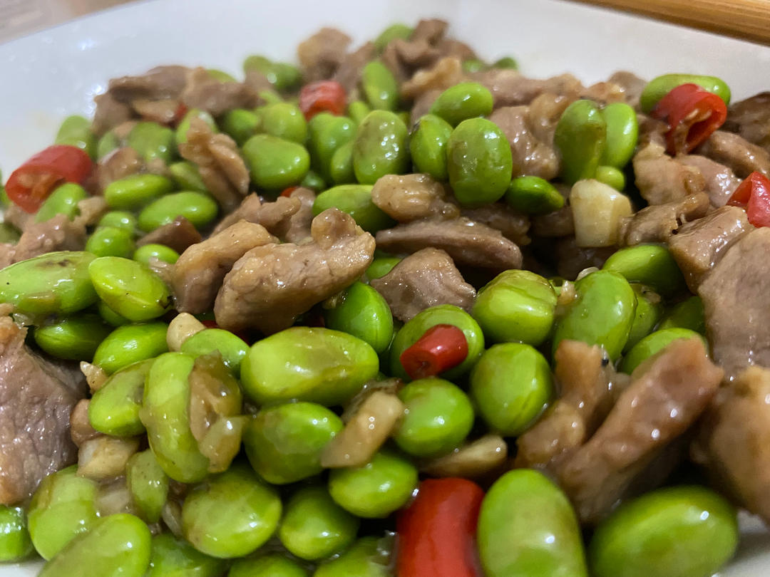 毛豆炒肉（超简单）