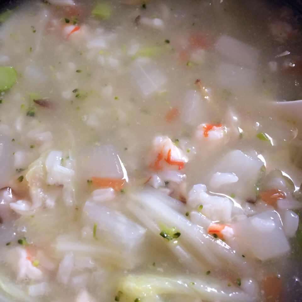 蔬菜虾仁粥