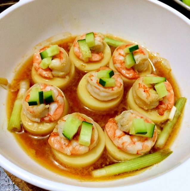 日本豆腐蒸虾仁