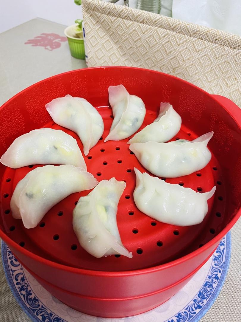 水晶菠菜鸡蛋饺