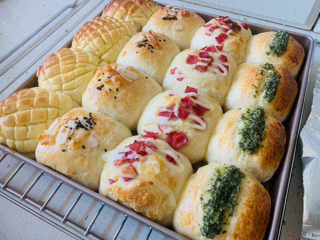 波兰种四色小餐包 早餐不重样