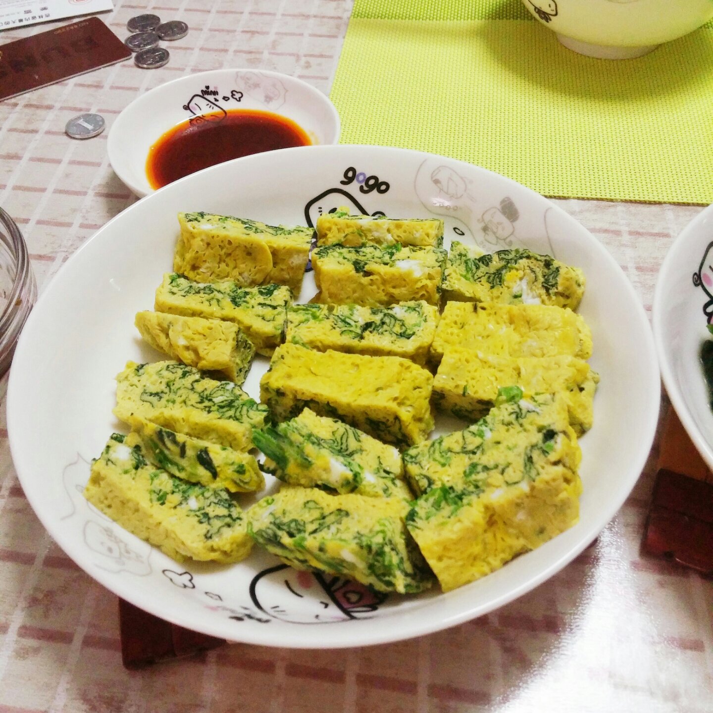 蘸汁菠菜鸡蛋糕——春季养生多吃菠菜