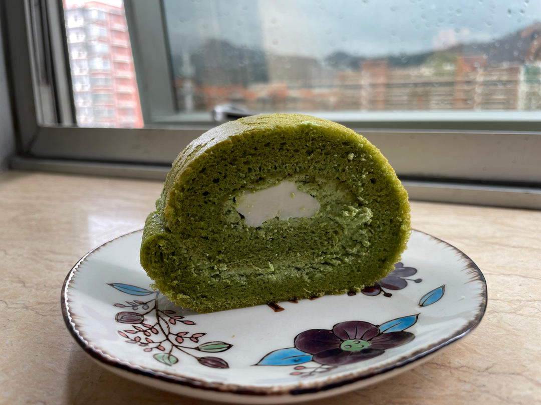 超清新｜斑斓椰香奶冻蛋糕卷｜卷不裂