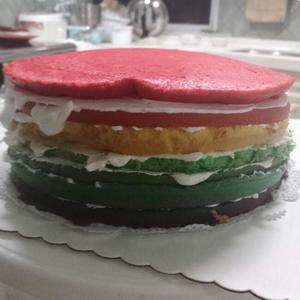 戚风彩虹蛋糕的做法 步骤5