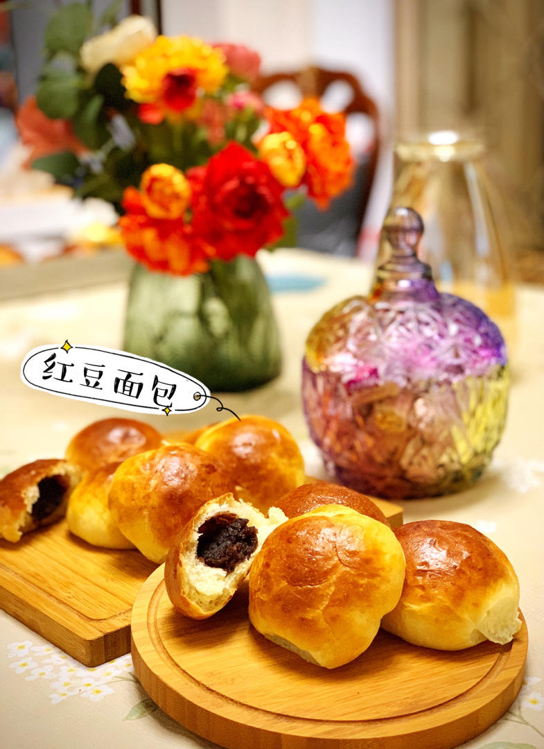 泛泛kid做的日式和风红豆面包