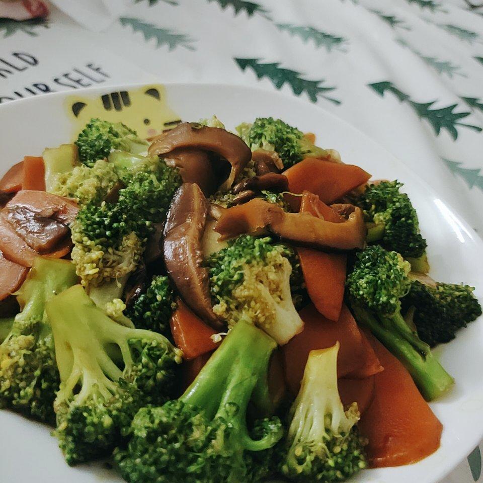 低脂又营养的家常菜香菇西蓝花，超级好吃呦