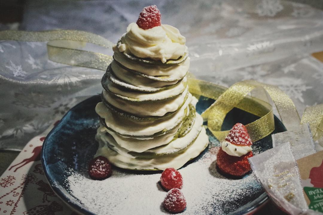 抹茶厚松饼圣诞树