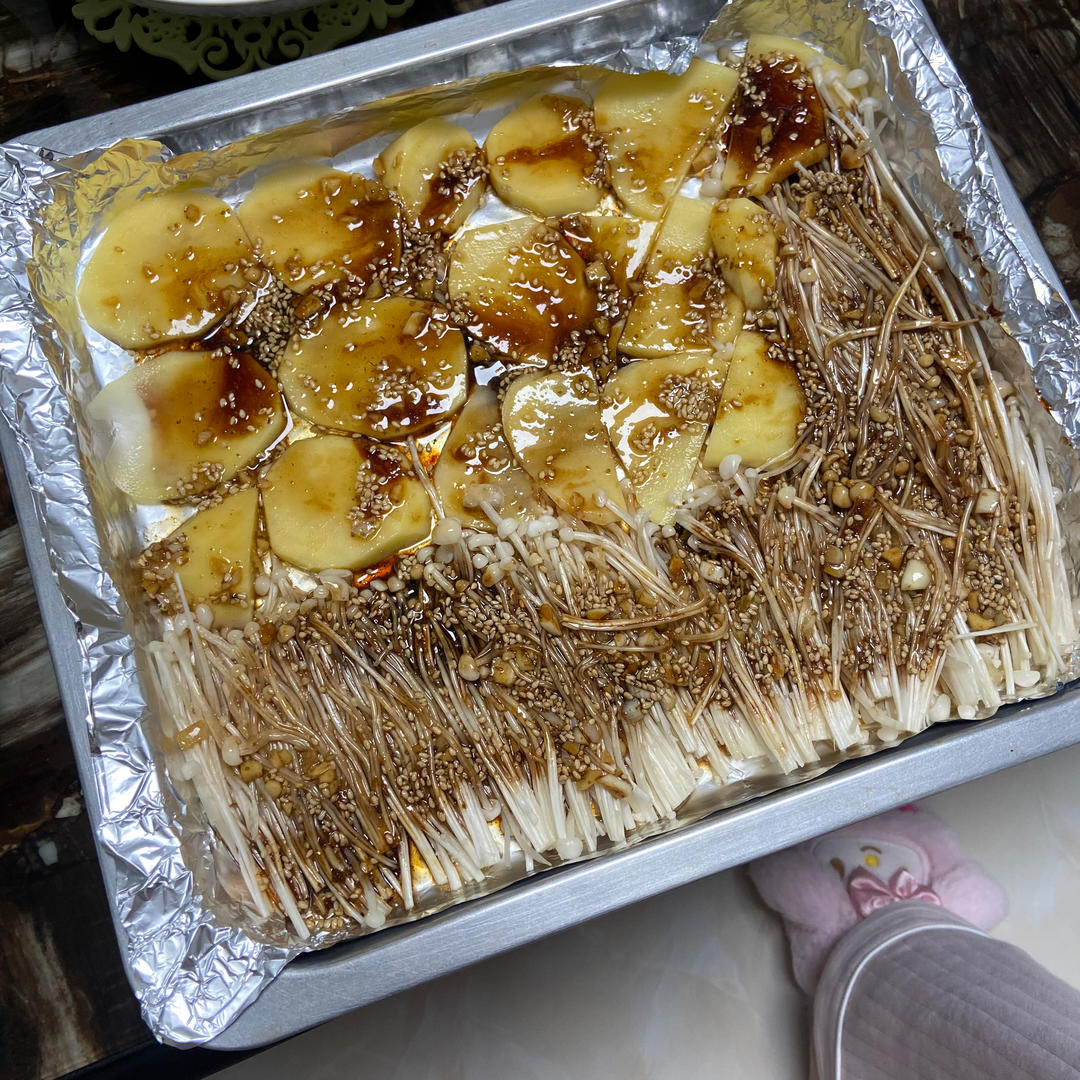 ㊙️制酱料❗️巨好吃烤金针菇！
