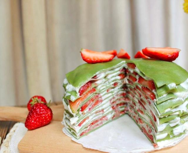 草莓抹茶千层蛋糕的做法