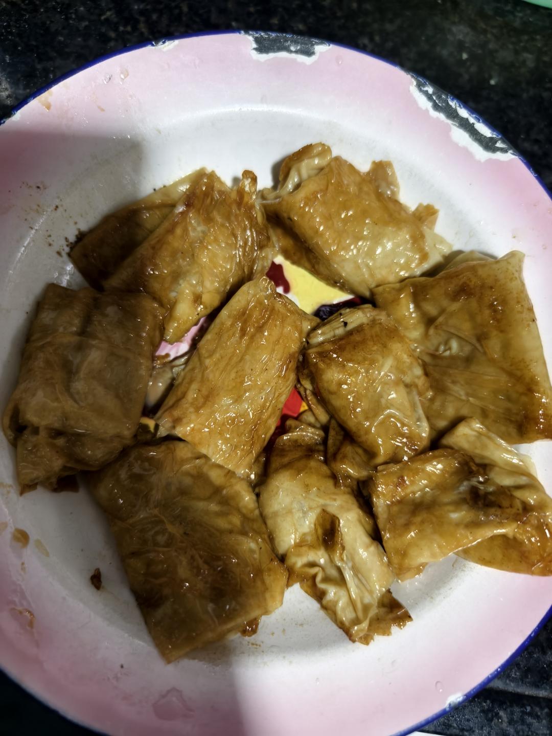 豆腐皮做素烧鹅