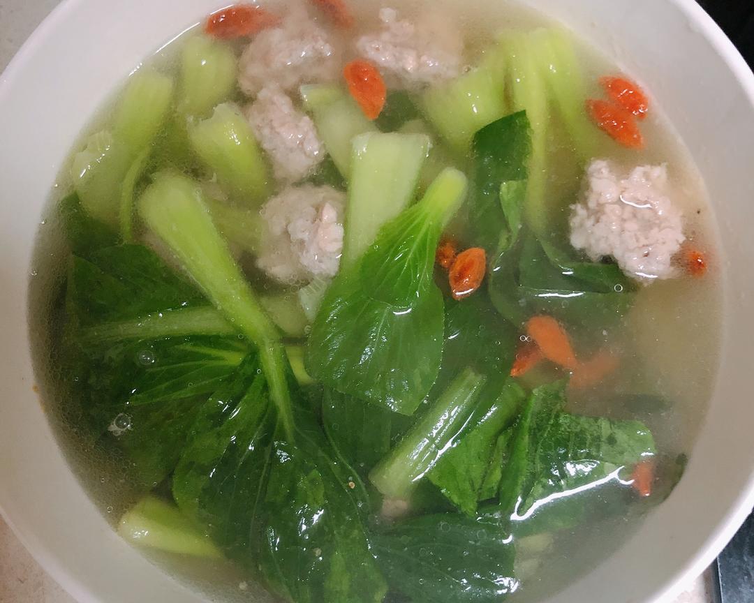 青菜肉圆儿汤