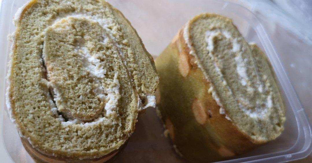 抹茶波点（条纹）蛋糕卷