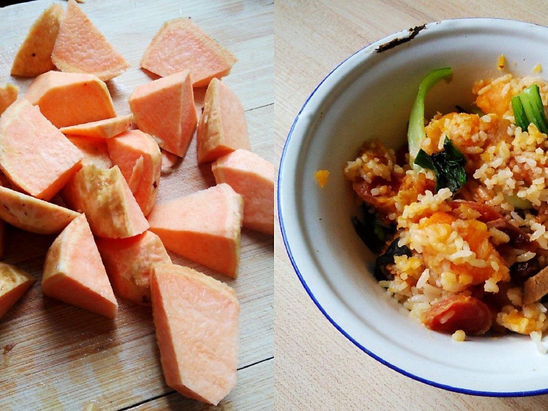 腊肠红薯焖饭（电饭锅快手版）