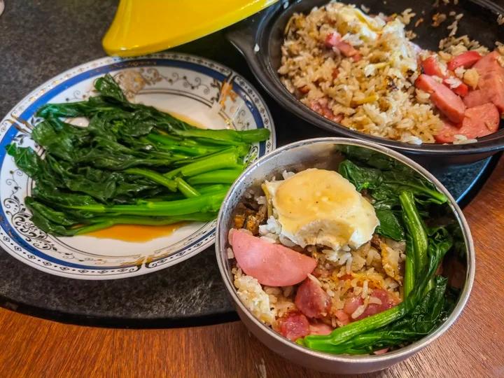 腊味煲仔饭，20分钟饭菜同出