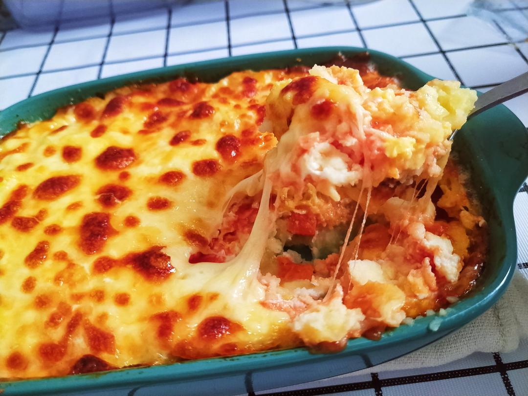 香浓芝士焗土豆泥（超有料）