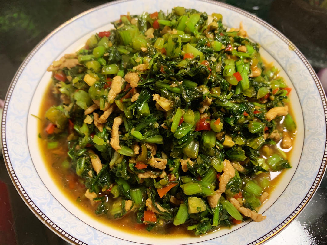 雪菜毛豆肉丝