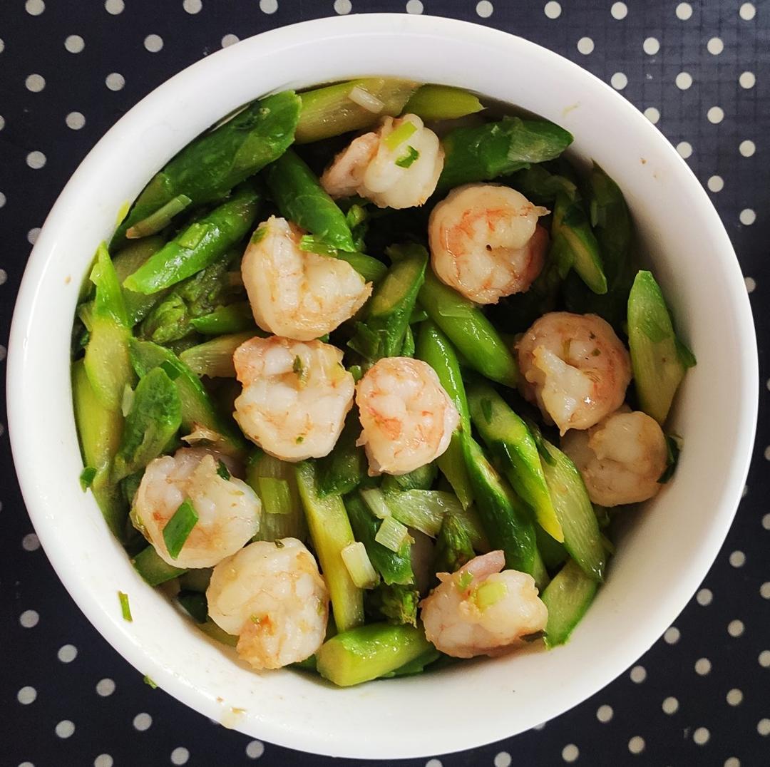 清炒芦笋虾仁