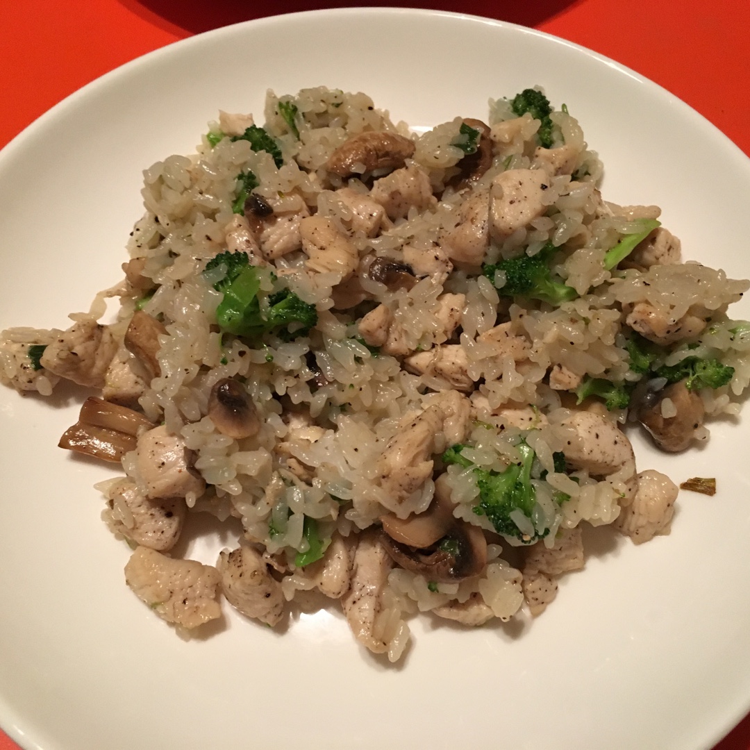 鸡肉蘑菇焖饭