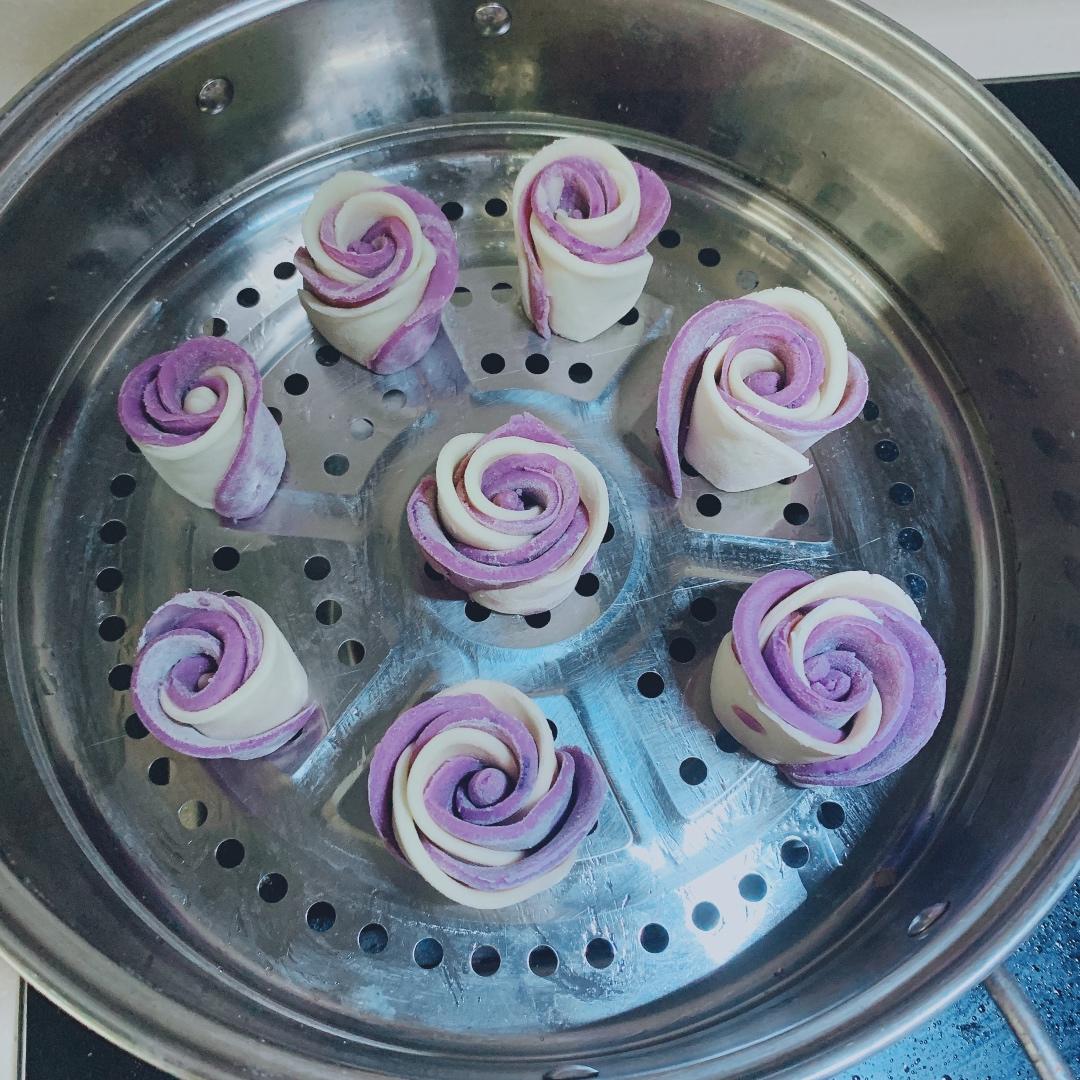 紫薯玫瑰花馒头