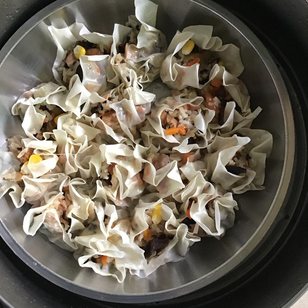 馄饨皮糯米烧麦