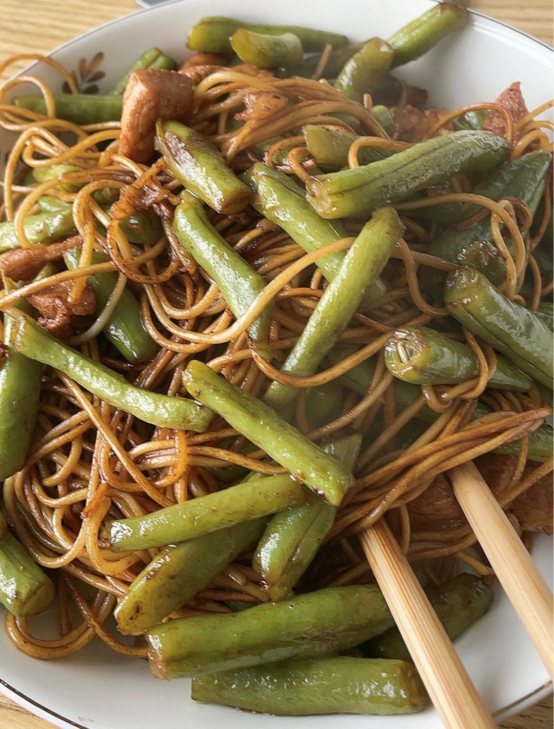 地道老北京扁豆焖面 豆角焖面 太好吃小心吃撑哦