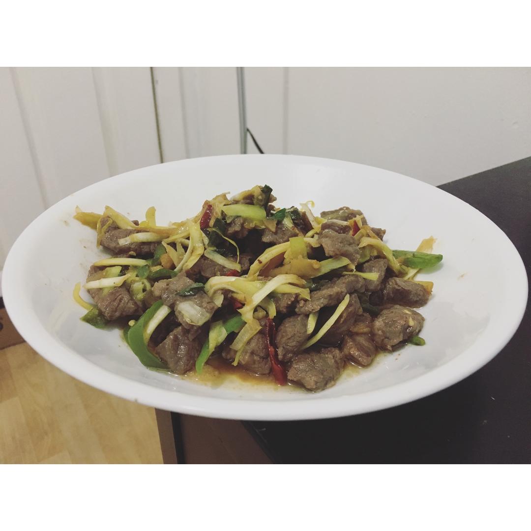 韭黄炒肉丝