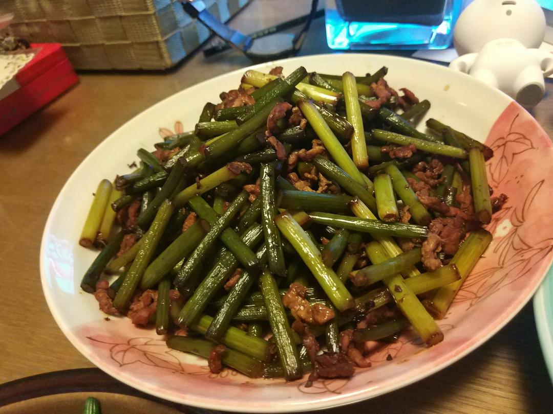 肉丝炒蒜苗