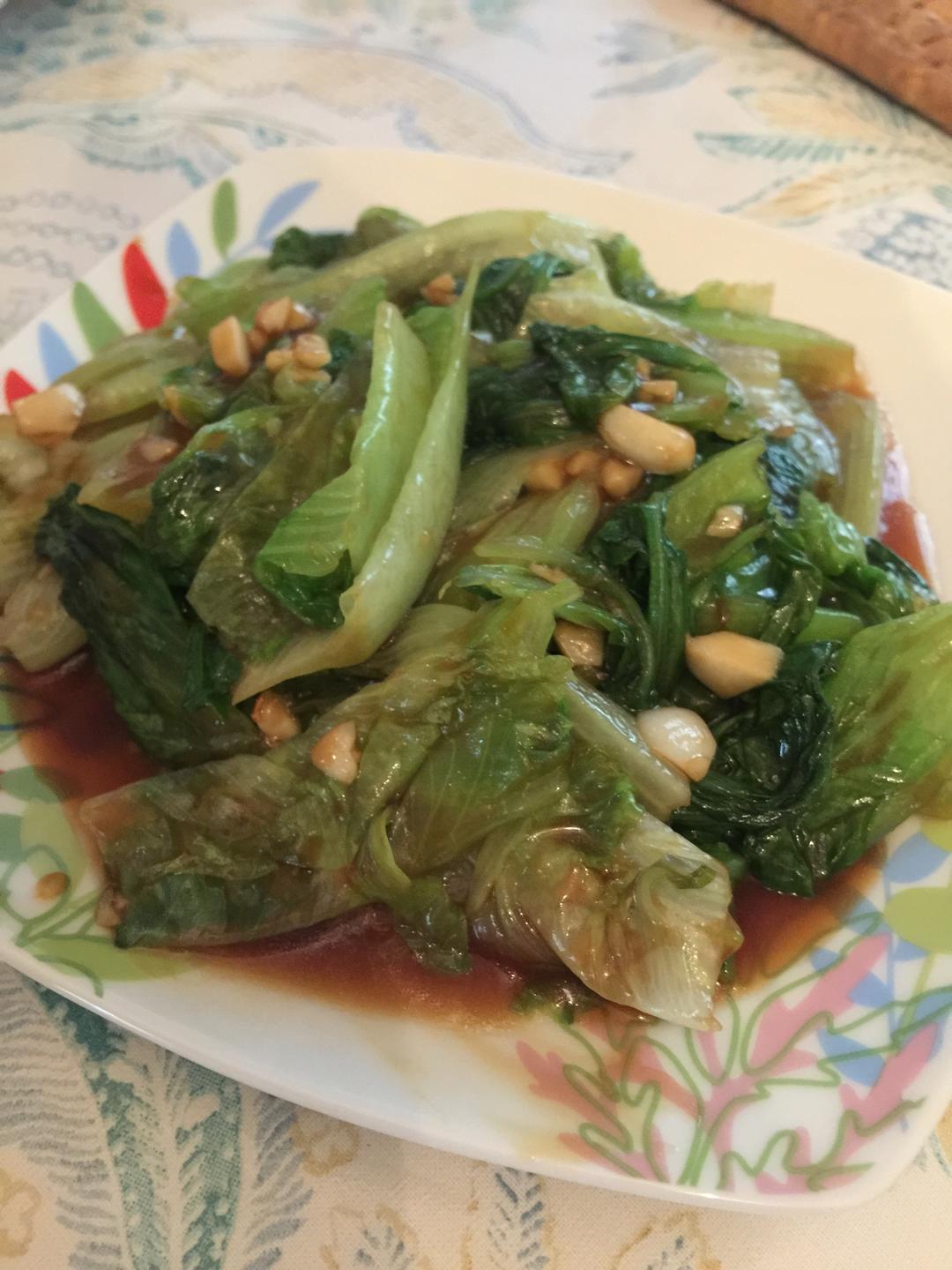 蚝油罗马生菜的做法