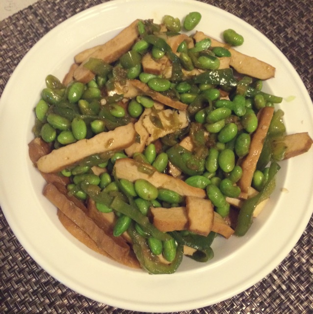 青椒毛豆炒香干