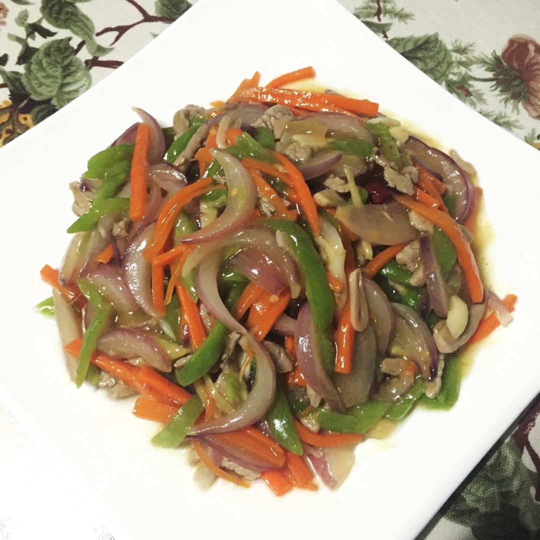 洋葱青椒炒肉丝