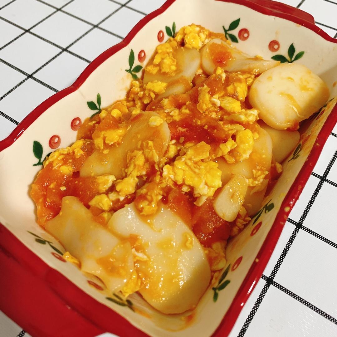 番茄鸡蛋炒年糕