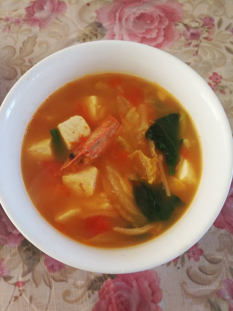 鲜虾菌菇豆腐锅-高蛋白减脂增肌