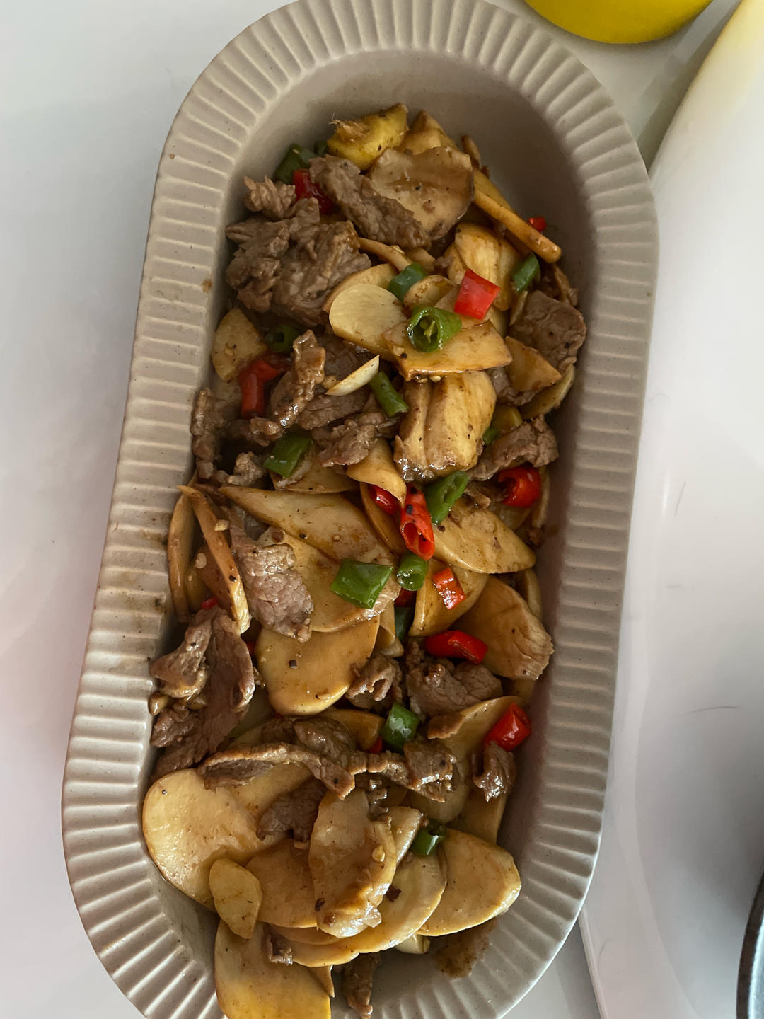 黑椒汁杏鲍菇炒牛肉