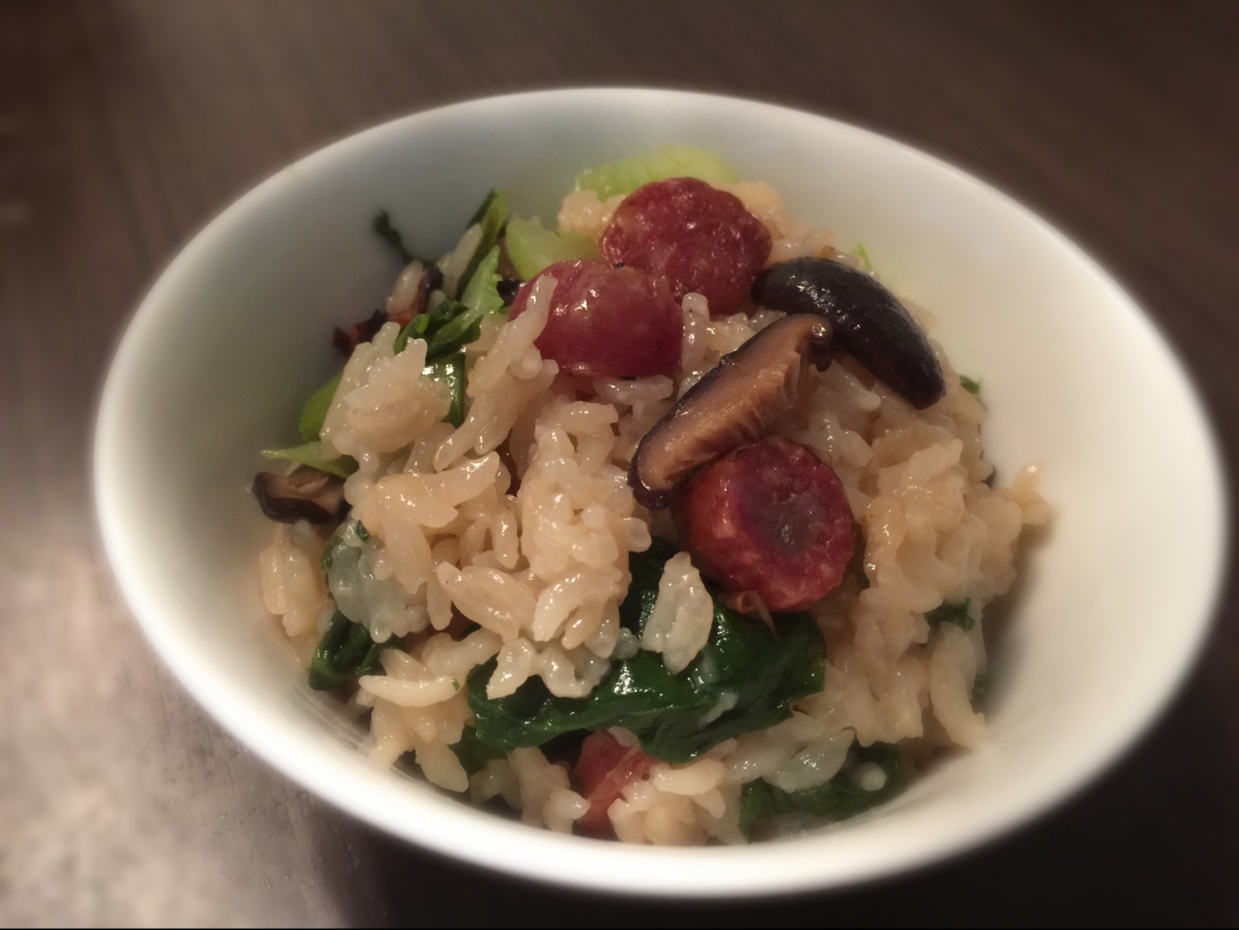 电饭锅版香菇腊肠饭