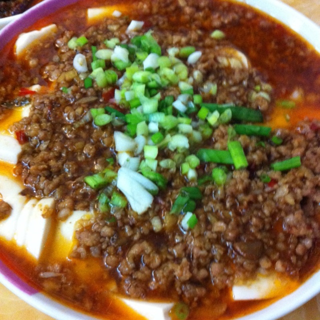 香辣肉末蒸豆腐