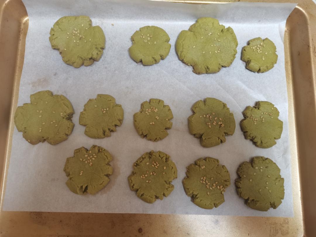 抹茶爱好者进❤️酥到掉渣‼️抹茶桃酥