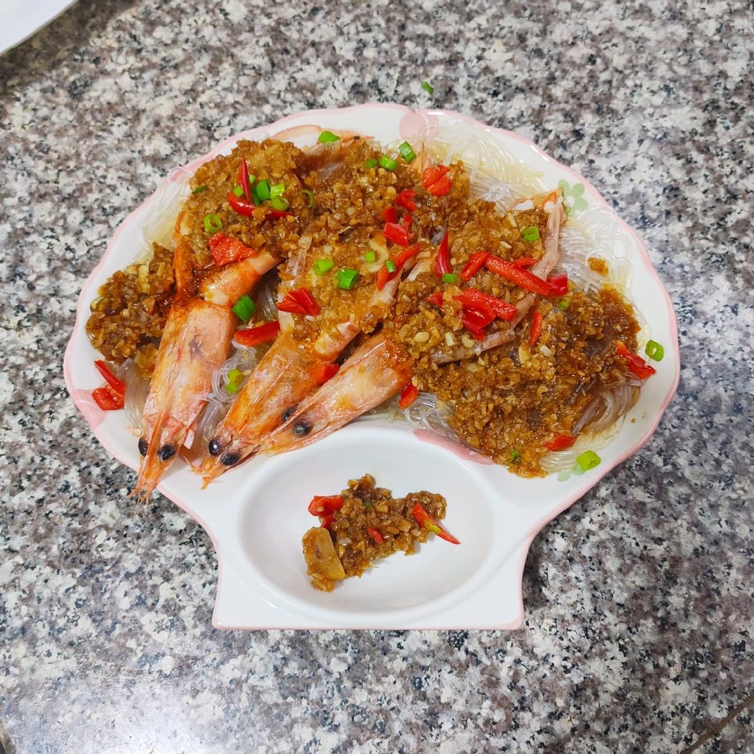 蒜蓉粉丝蒸虾（去虾头版）