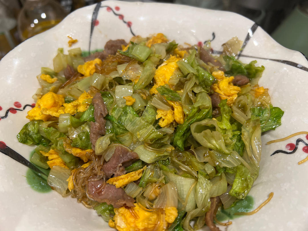包菜粉丝炒鸡蛋
