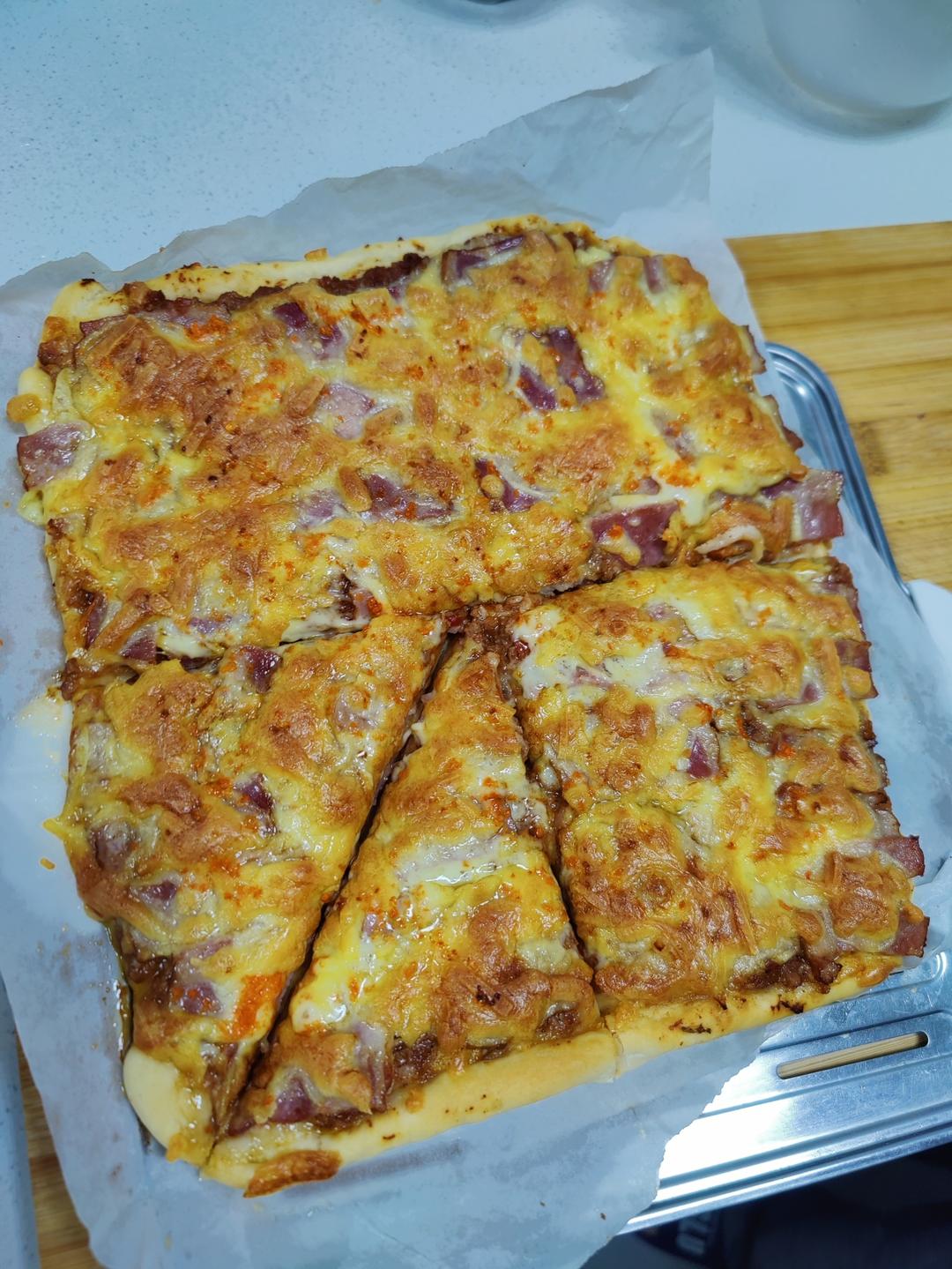 儿子说比BSK好吃的披萨（含披萨酱、饼底做法）