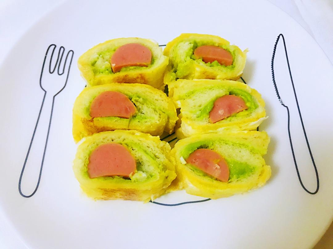 宝宝辅食食谱  牛油果香蕉卷