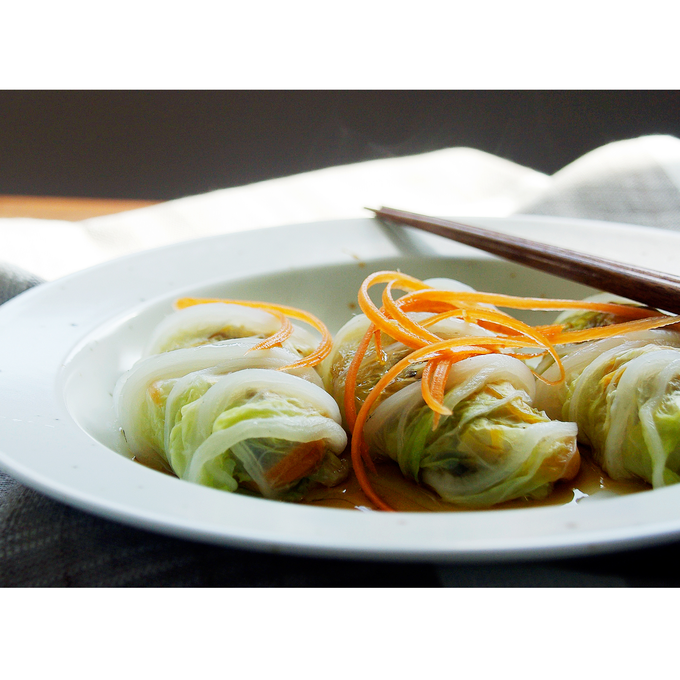 香菇肉末白菜卷