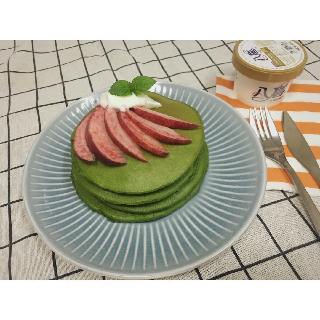 茬早餐8—抹茶松饼（无油）